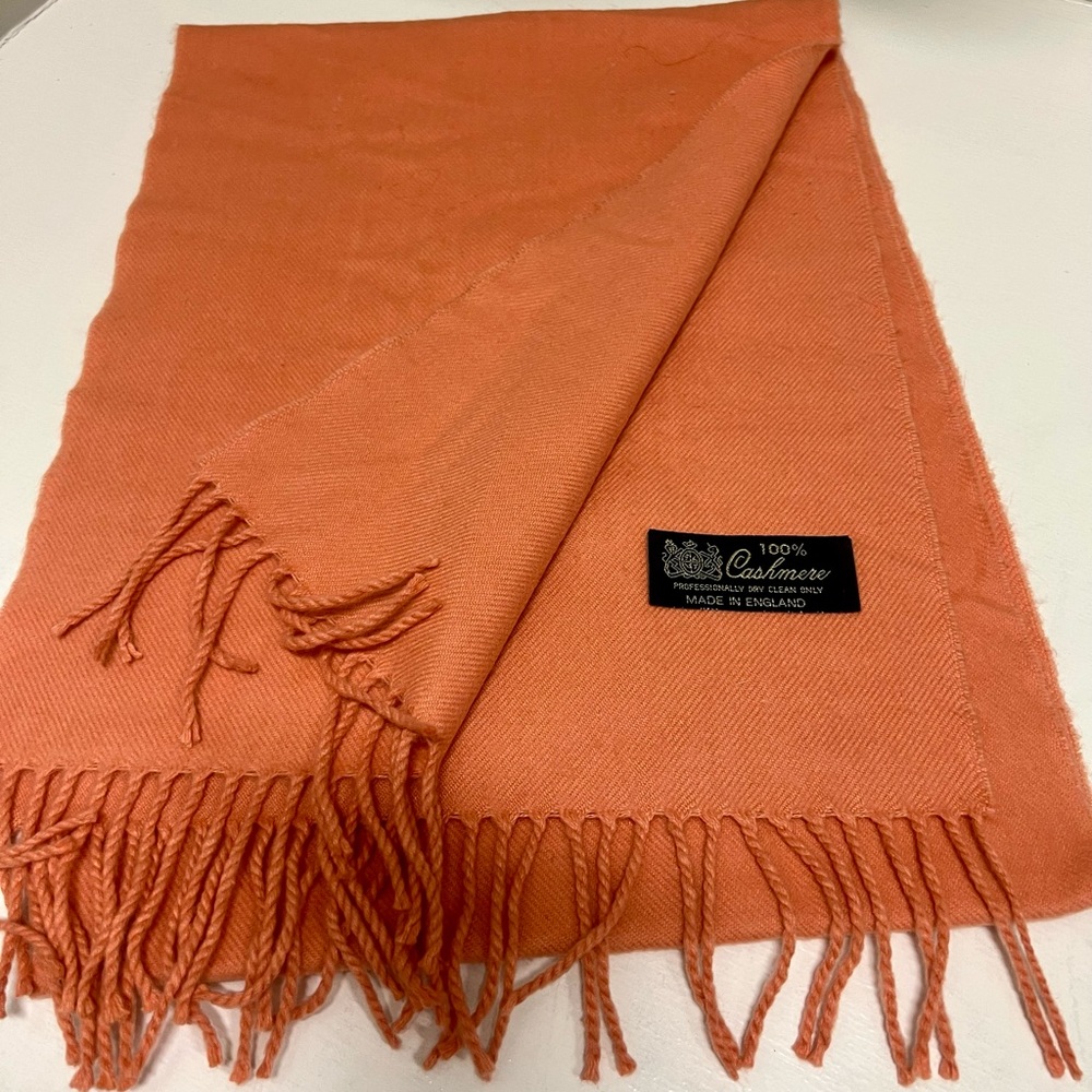 100% Cashmere Peach Color Scarf